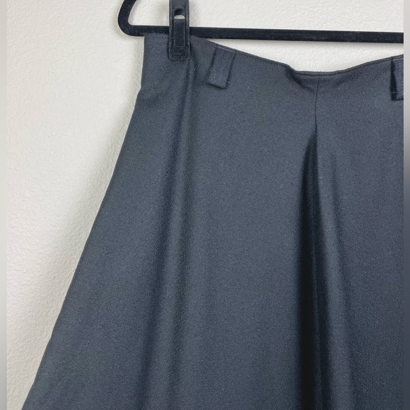 VTG Pendleton Women's 14 100% Virgin Wool Black Midi Skirt High Rise Gothic Knit - Picture 4 of 15